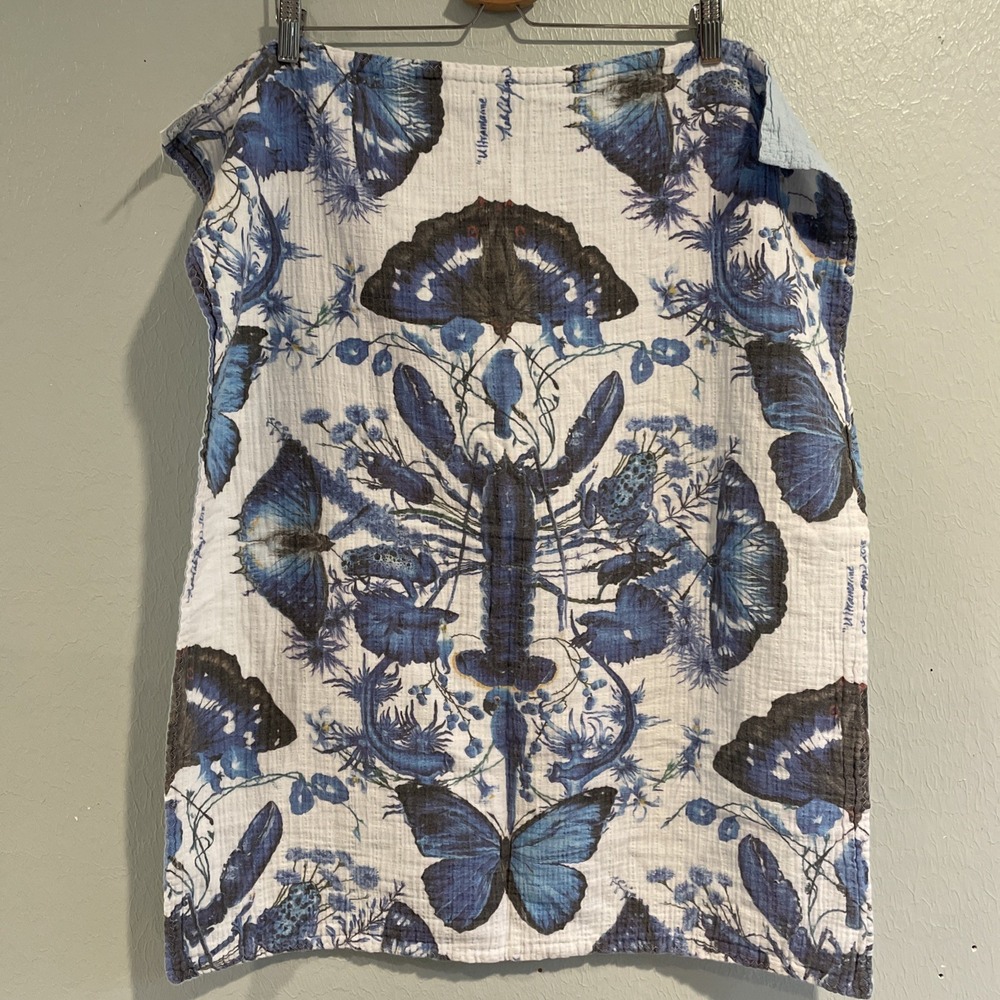 Blue Lobster Ultramarine Nalani Asha Art Tea‎ Towel Small Lap Baby Blanket